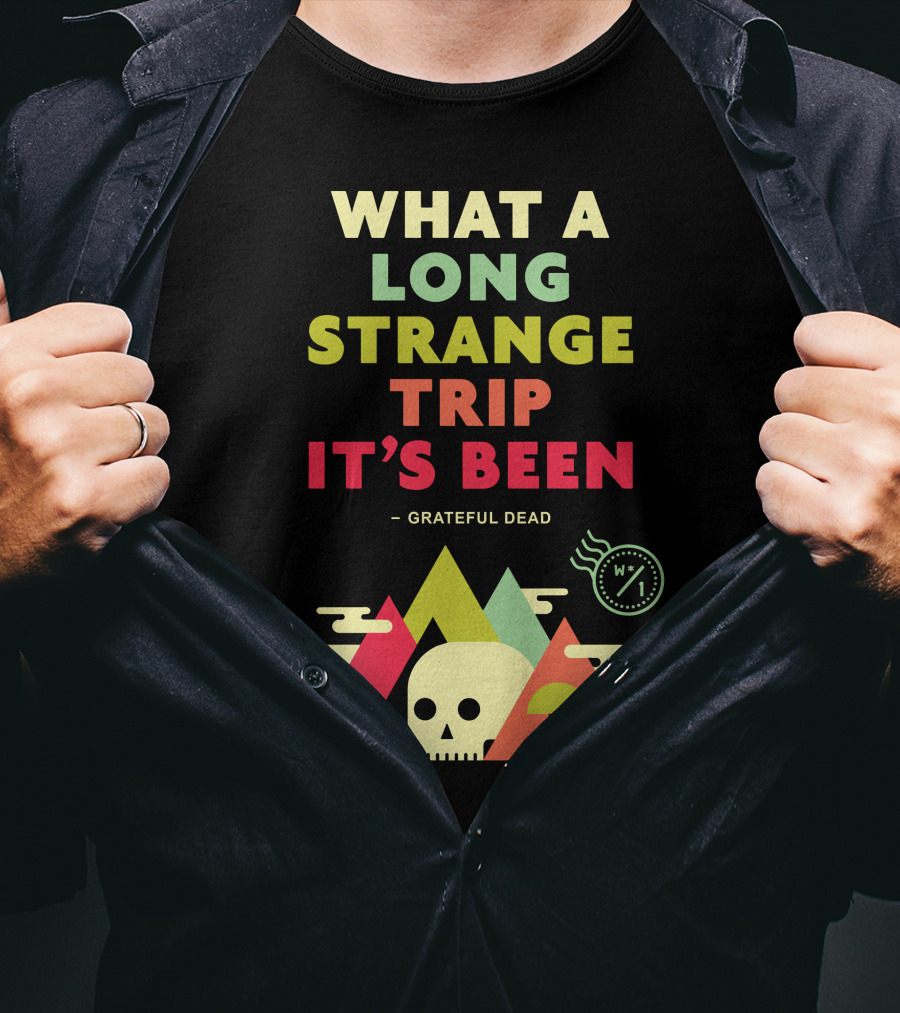 What A Long Strange Trip It's Been Grateful Dead Mountains And Skull T-Shirt
