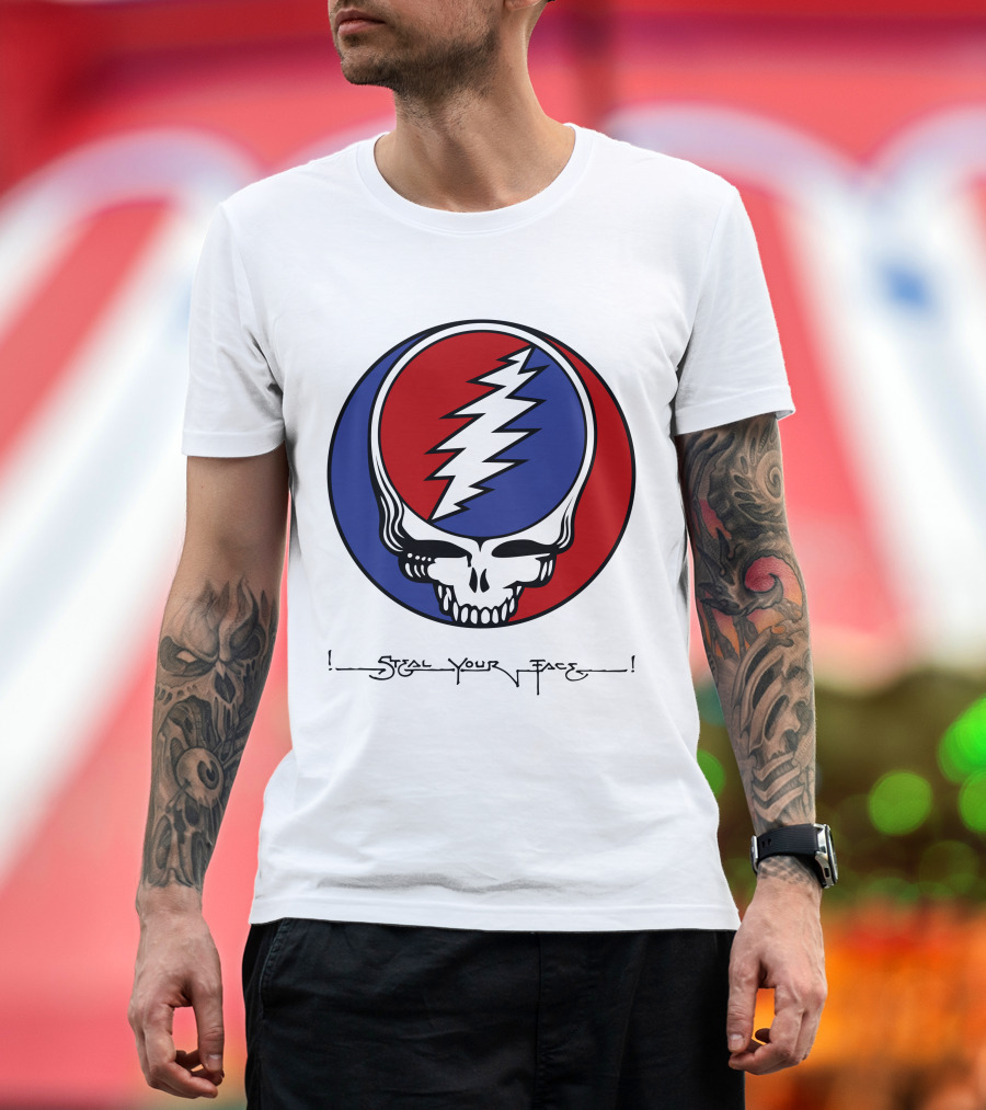 Steal Your Face Grateful Dead Skull Logo With Lightning Bolt T-Shirt