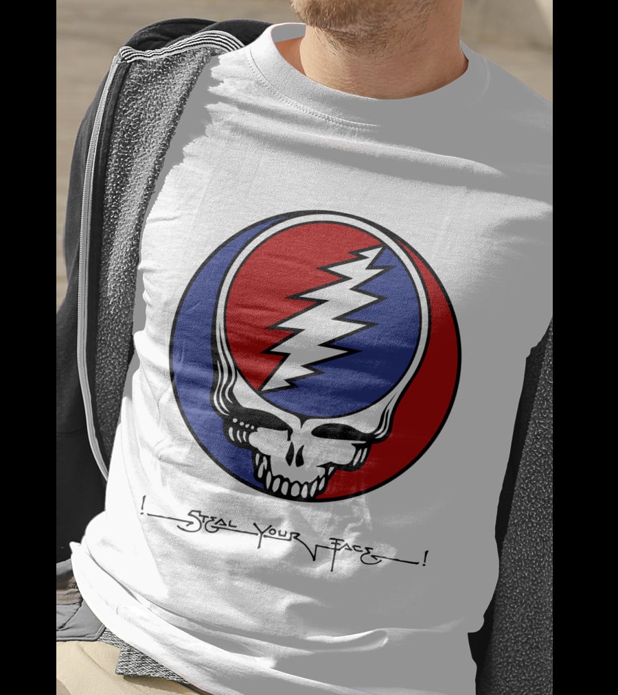 Steal Your Face Grateful Dead Skull Logo With Lightning Bolt T-Shirt