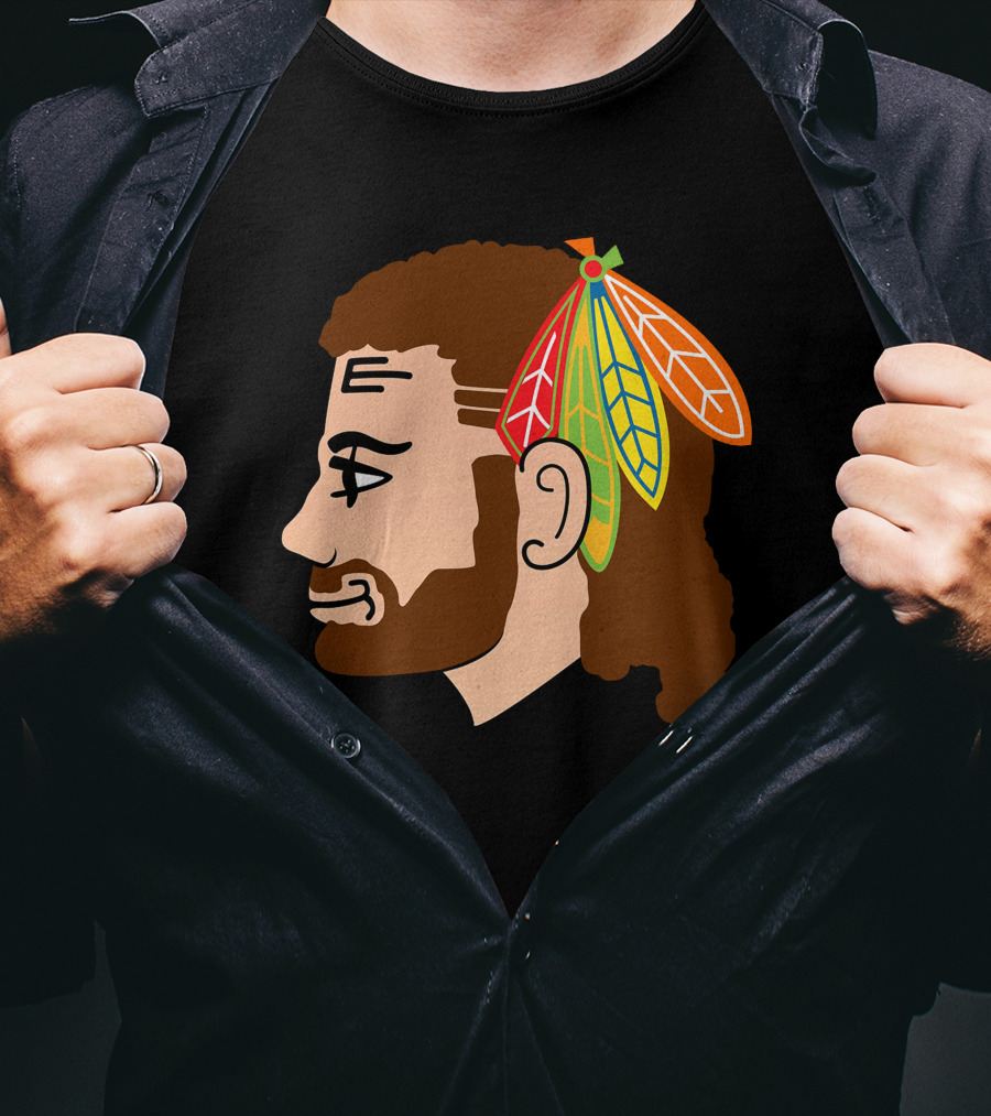 Chicago Blackhawks 2 Warrior Headdress Profile T-Shirt