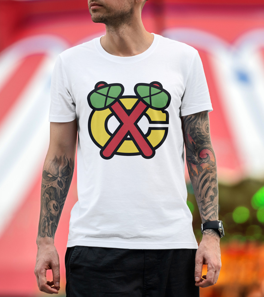 Chicago Blackhawks Logo Crossed Tomahawks Icon T-Shirt