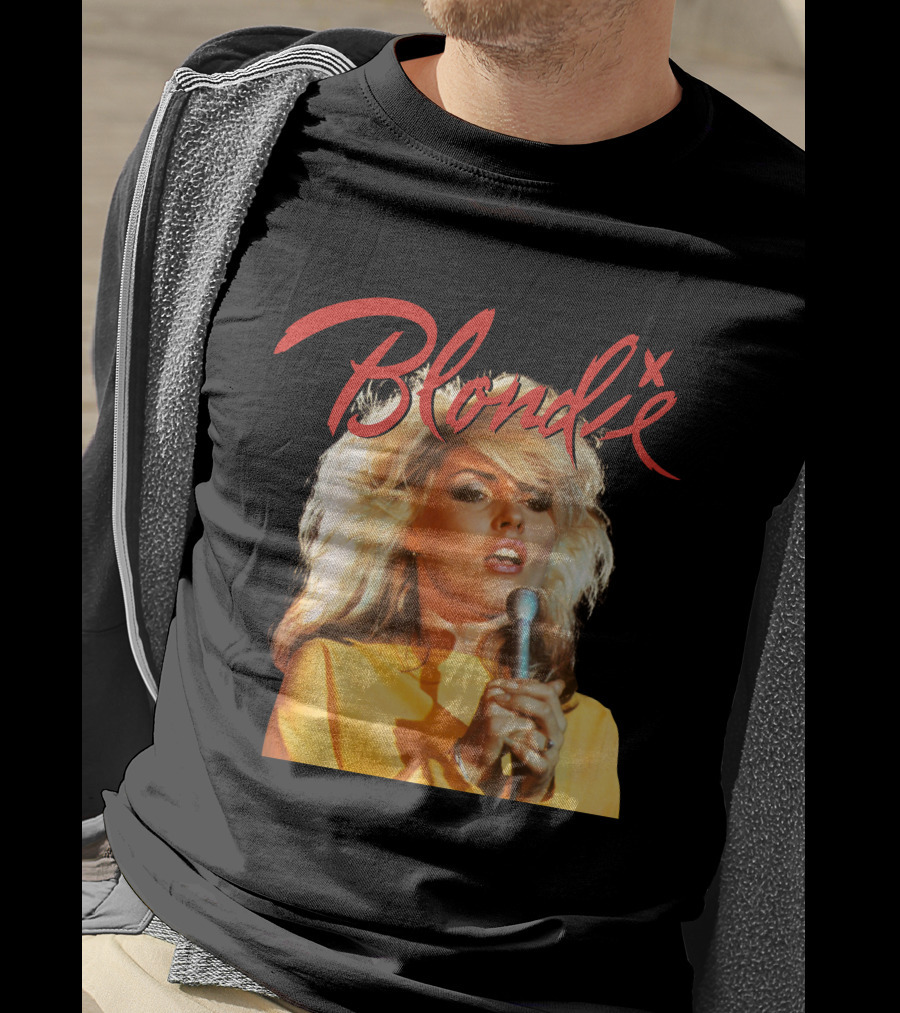 Blondie Vintage Style Concert Photo With Bold Name T-Shirt