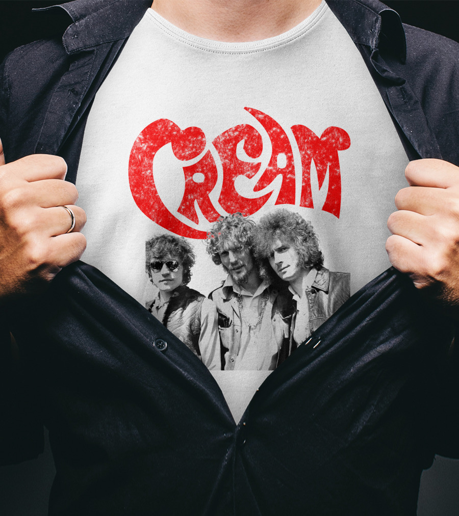 Cream Band Vintage Photo With Red T-Shirt