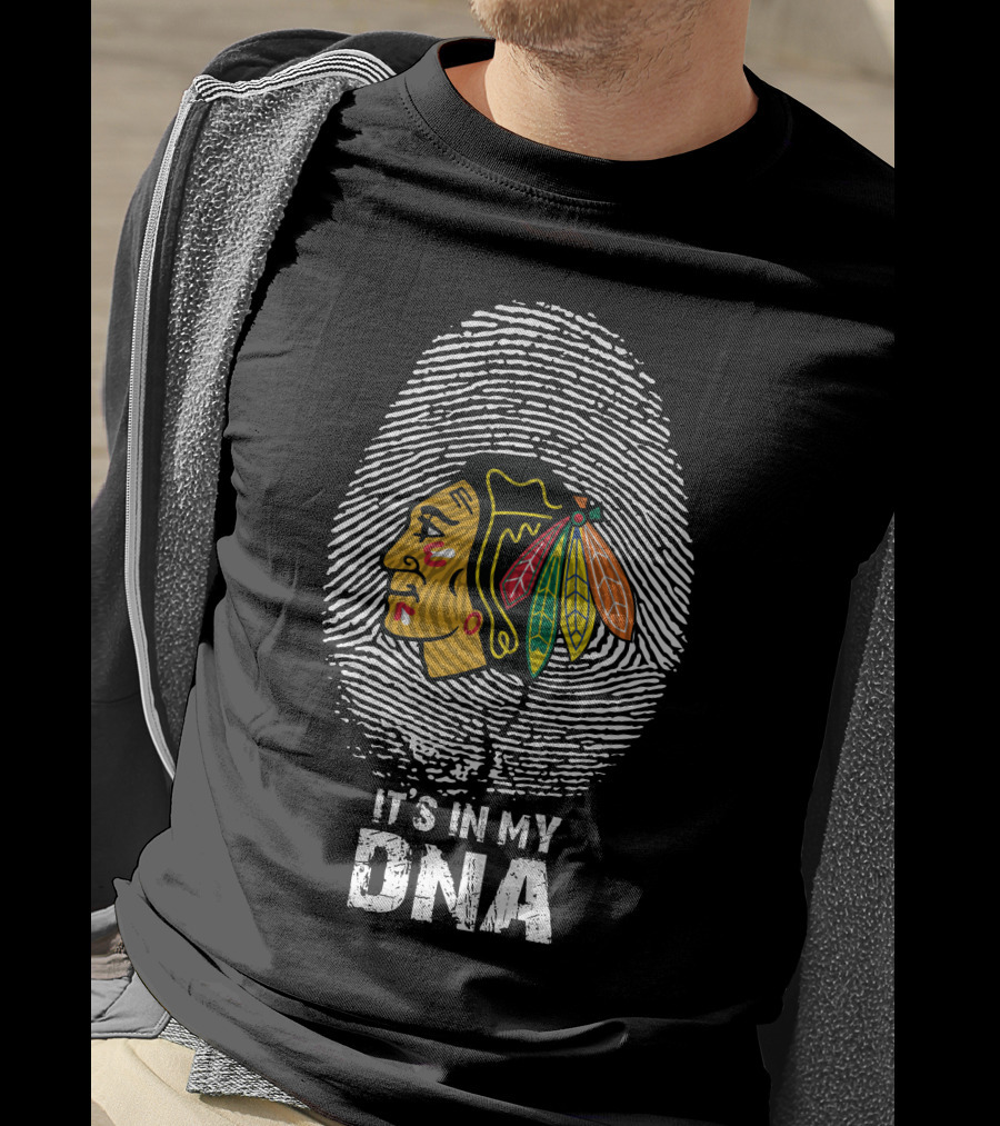 Chicago Blackhawks It's In My DNA Fingerprint T-Shirt