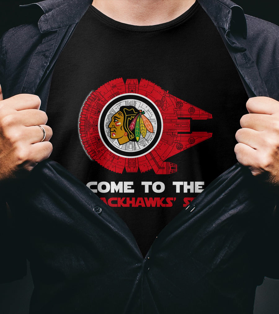 Chicago Blackhawks Come To The Blackhawks' Side Millennium Falcon T-Shirt