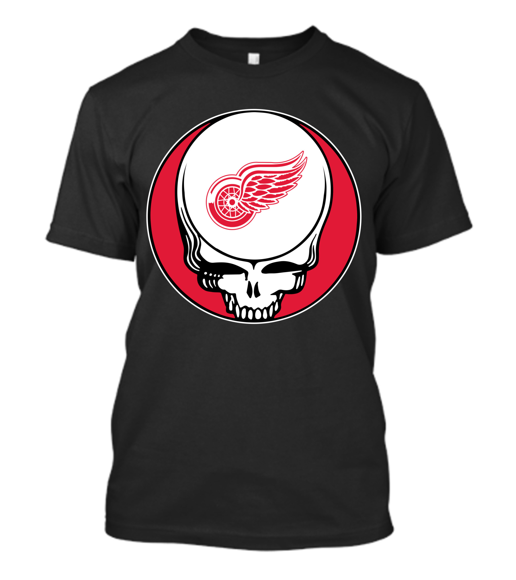 Detroit Red Wings Grateful Dead Skull T-Shirt