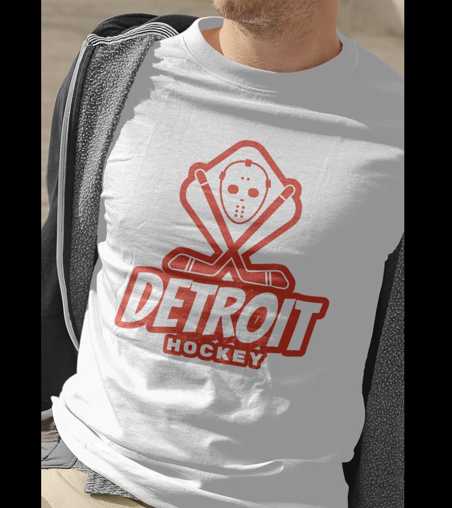 Detroit Hockey Mask And Crossed Sticks T-Shirt
