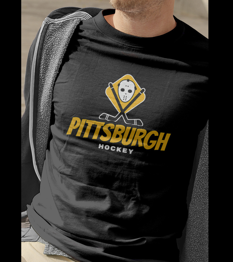 Pittsburgh Hockey Mask And Crossed Sticks T-Shirt