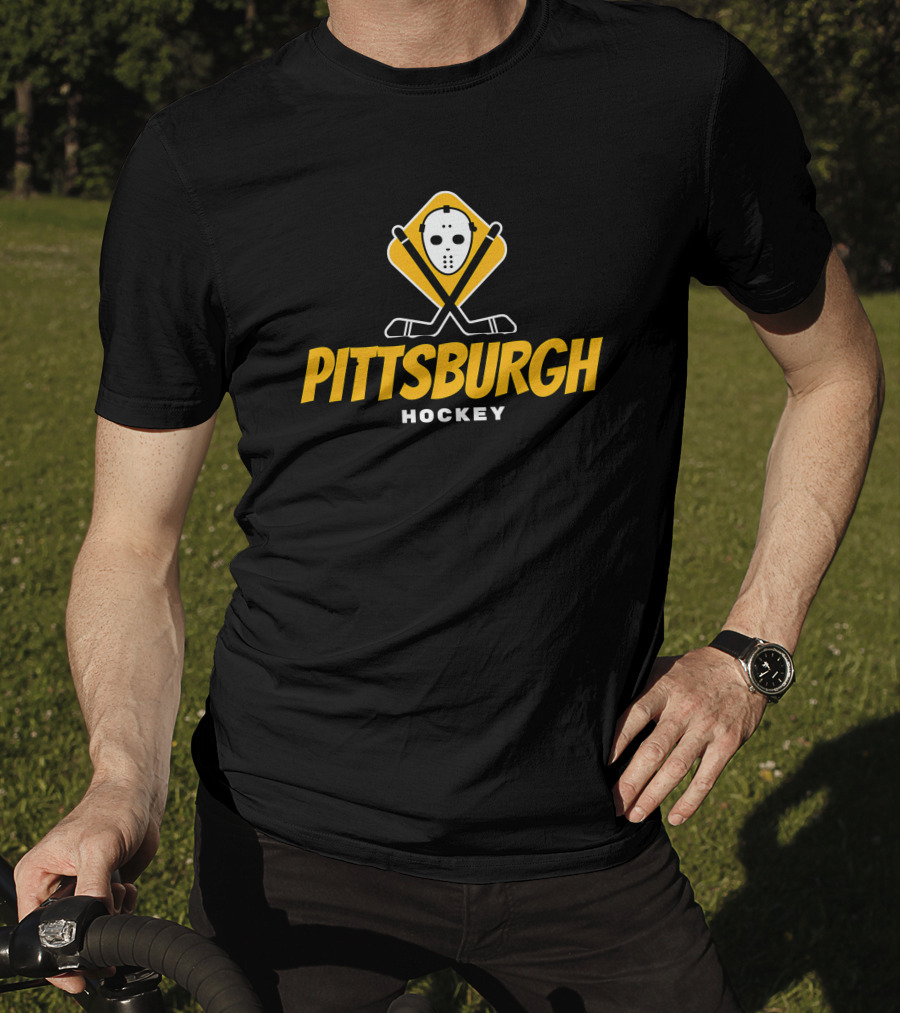 Pittsburgh Hockey Mask And Crossed Sticks T-Shirt