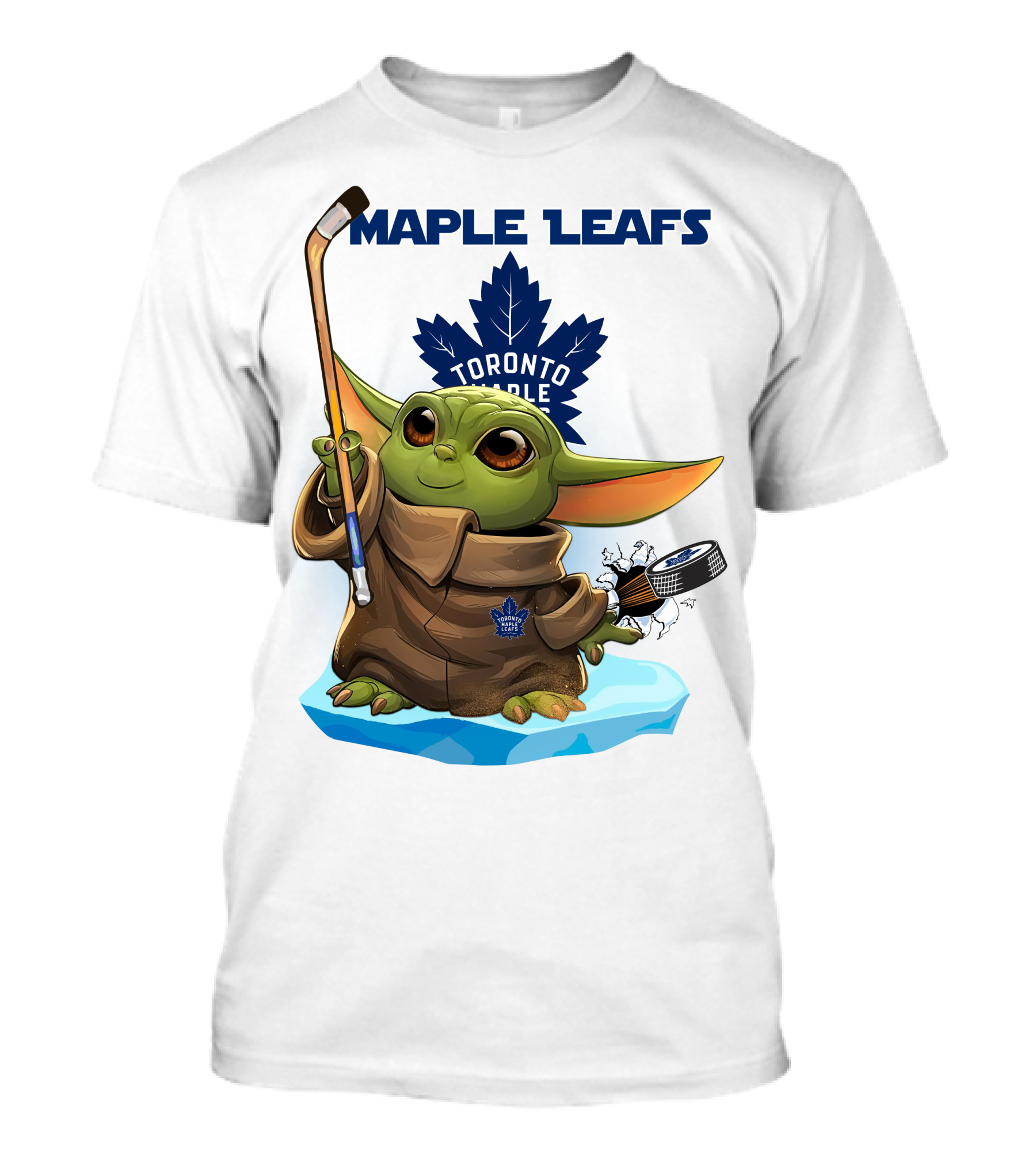 Baby Yoda Toronto Maple Leafs Hockey Fan T-Shirt