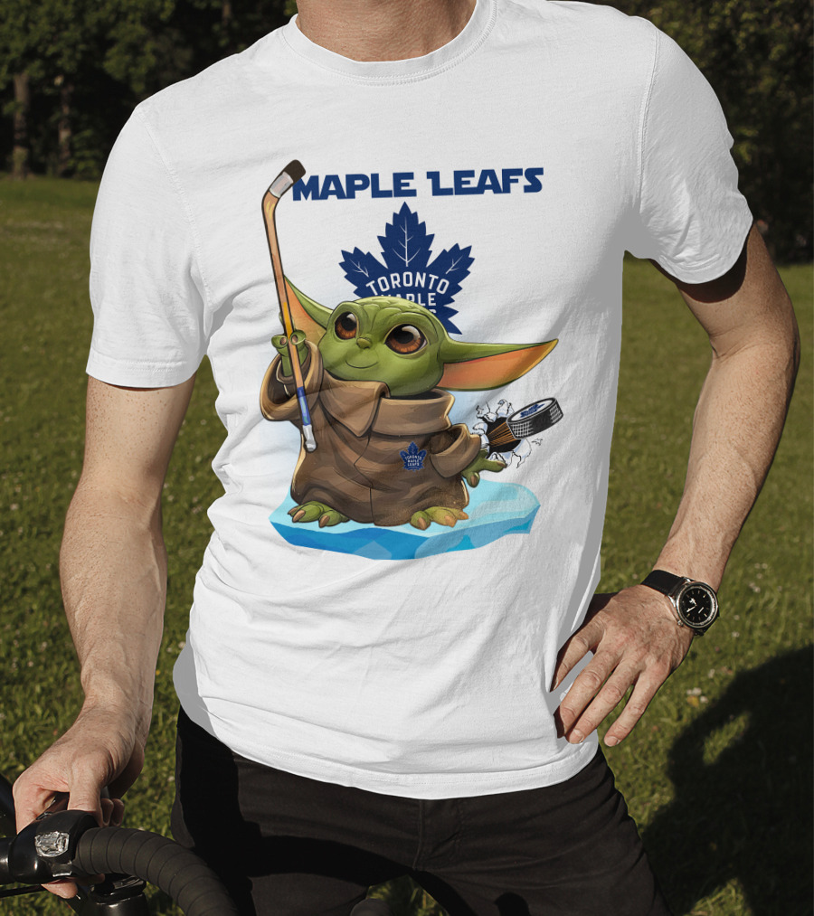 Baby Yoda Toronto Maple Leafs Hockey Fan T-Shirt