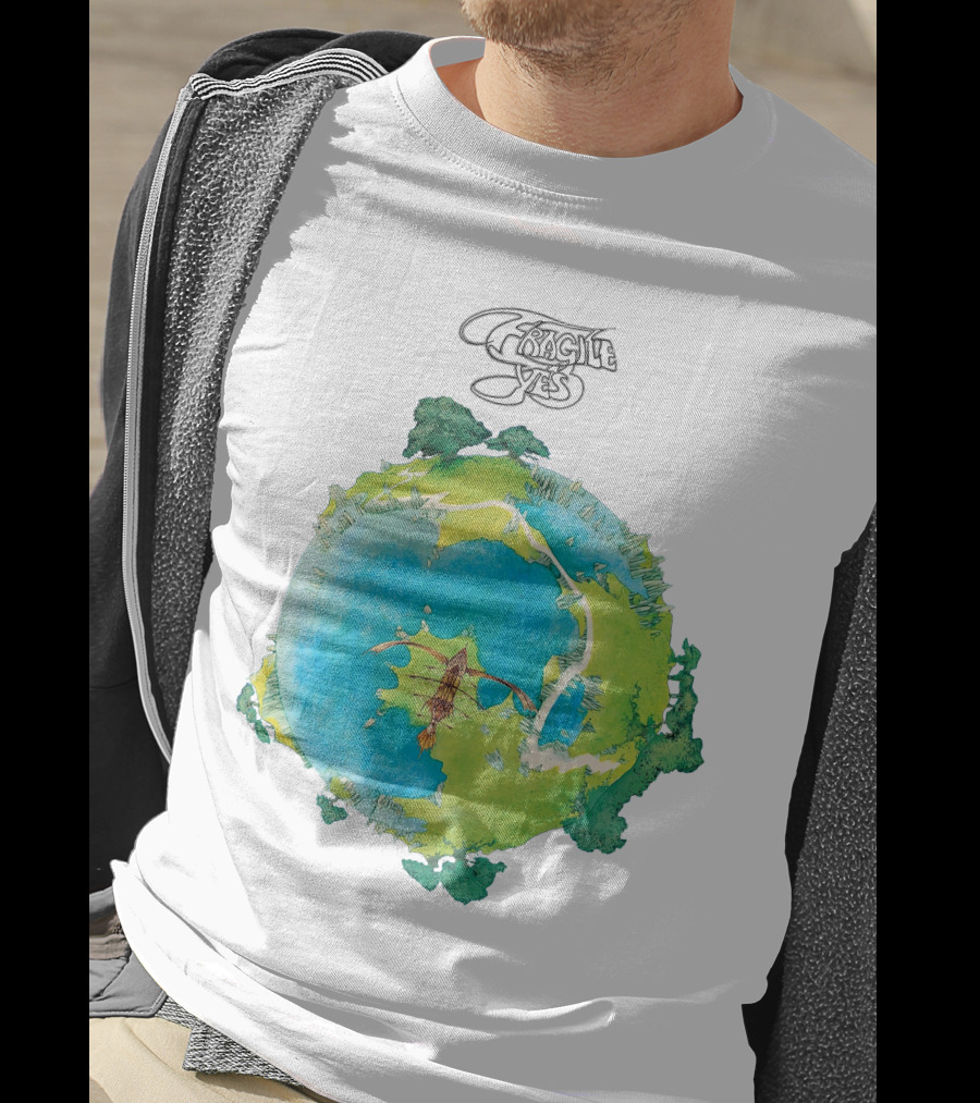 Yes Fragile Artwork Round Earth Concept T-Shirt
