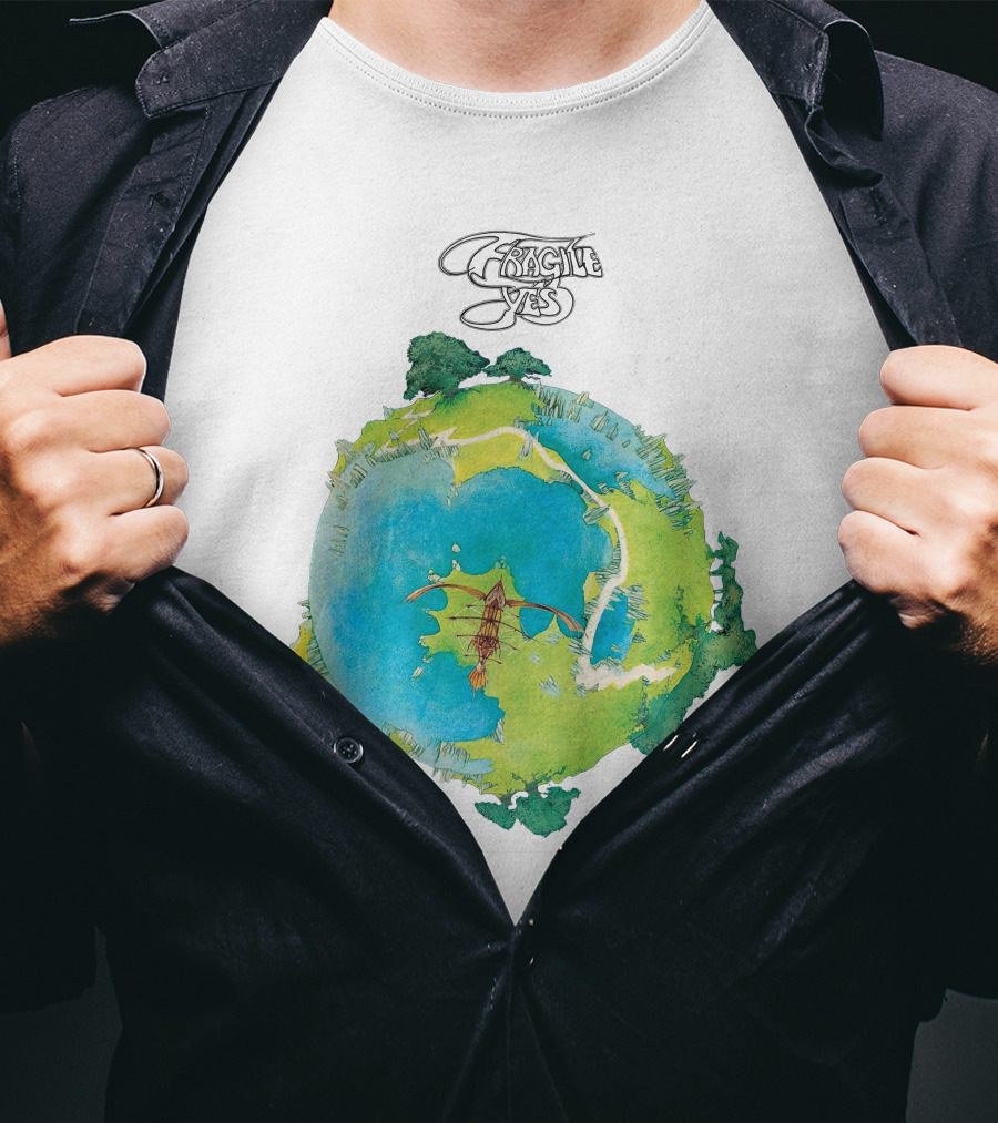 Yes Fragile Artwork Round Earth Concept T-Shirt