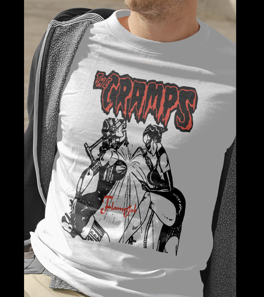 The Cramps Flamejob Artwork Kneeling Figures T-Shirt