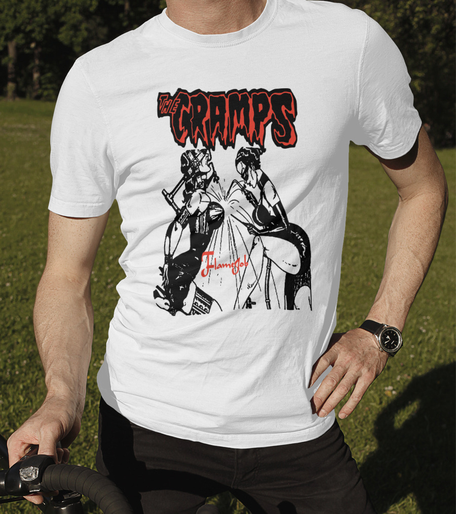 The Cramps Flamejob Artwork Kneeling Figures T-Shirt