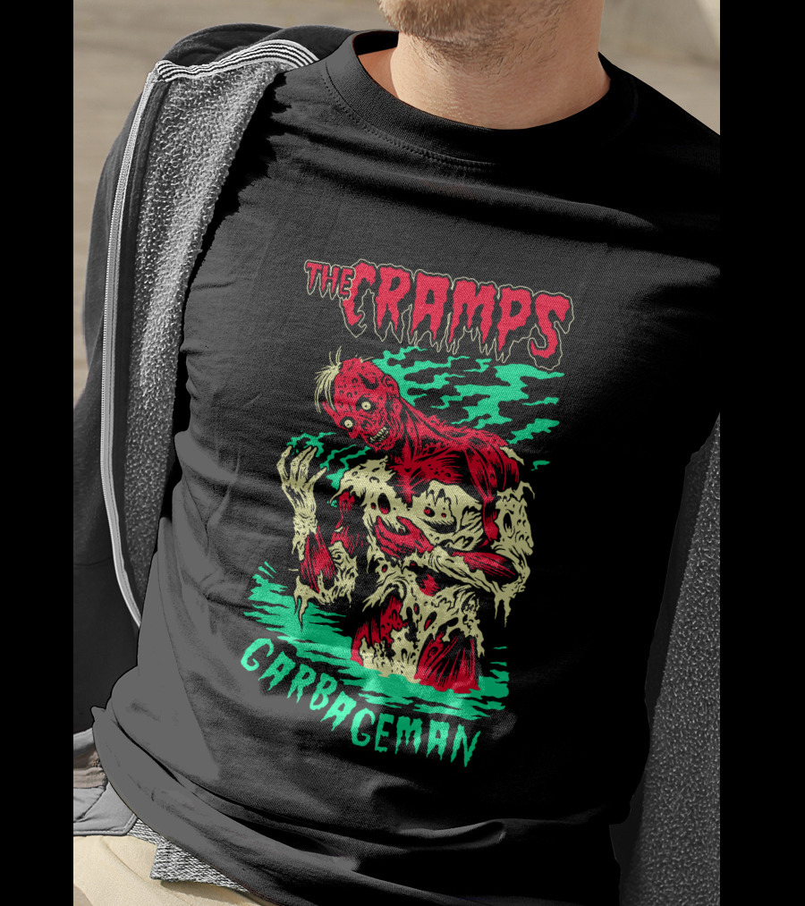 The Cramps Garbageman Zombie Monster Horror Art T-Shirt