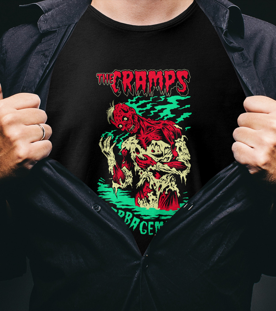 The Cramps Garbageman Zombie Monster Horror Art T-Shirt