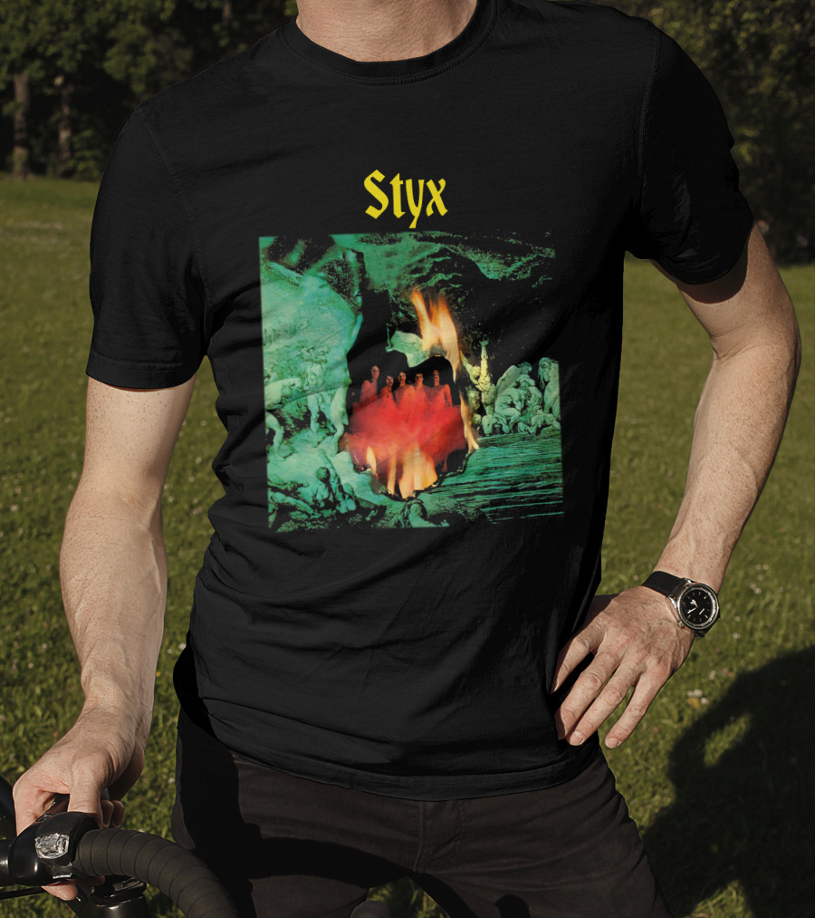 Styx Gothic Fantasy Art With Fire And Figures T-Shirt