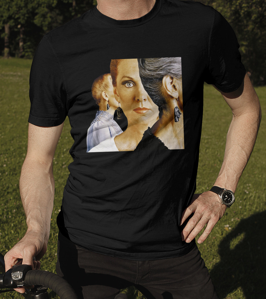 Dramatic Portrait Faces With Bold Earrings And Elegant Hairstyle T-Shirt