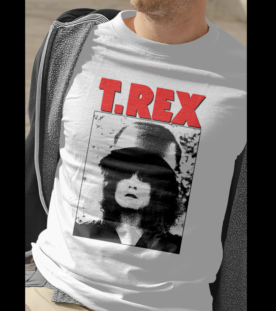 T. Rex Iconic Red Text With Black And White T-Shirt