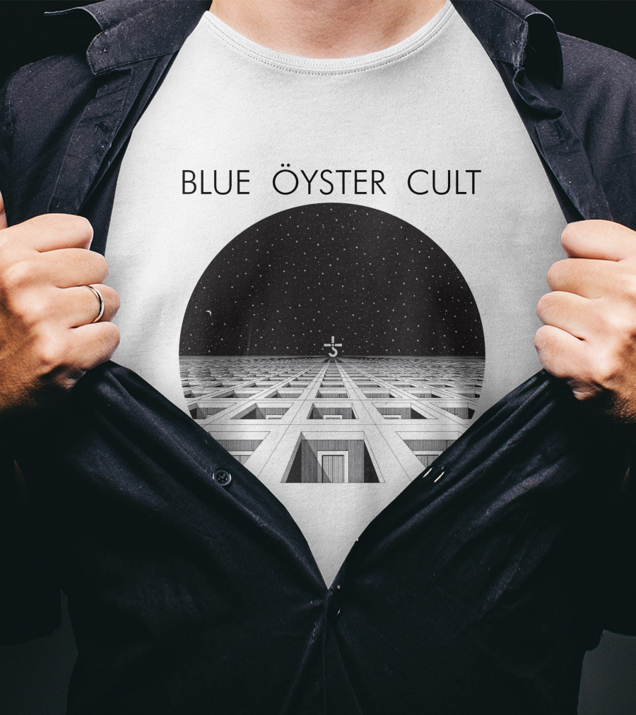 Blue Öyster Cult Alien Landscape Night Sky T-Shirt