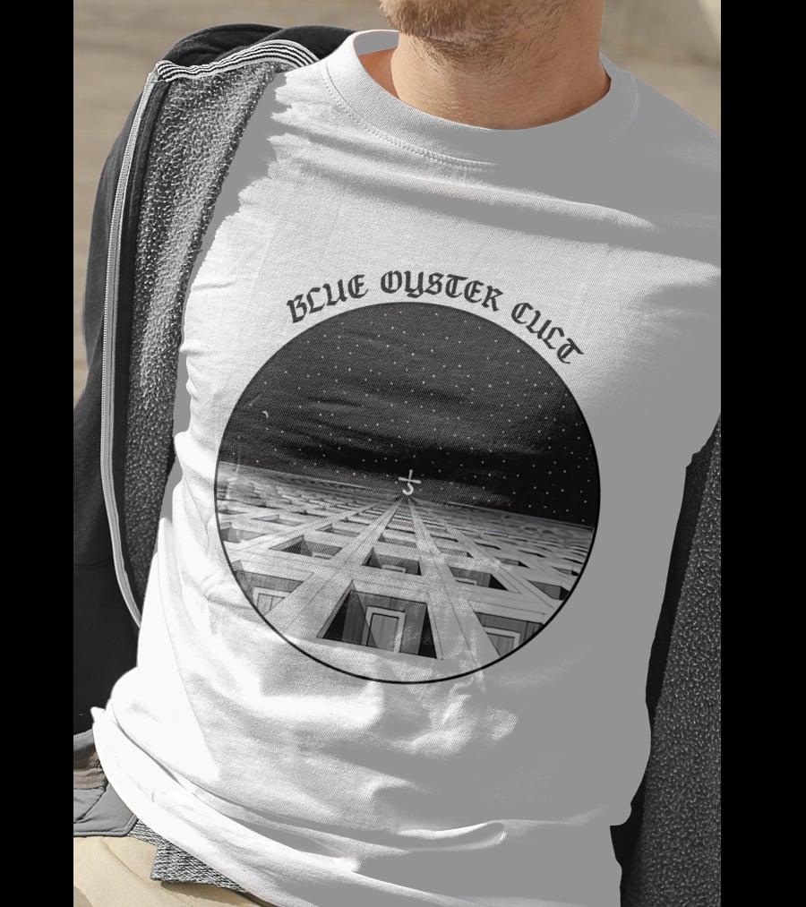Blue Oyster Cult Celestial Symbol Starry Grid T-Shirt