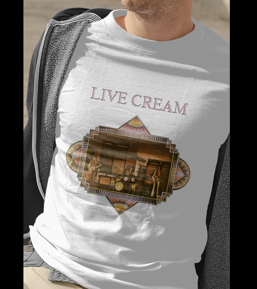 Live Cream Vintage Performance Artwork T-Shirt