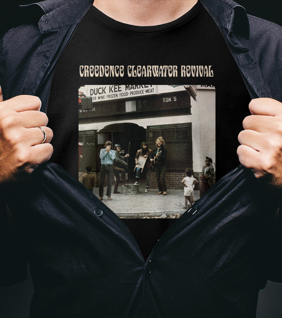 Creedence Clearwater Revival Duck Kee Market Street Performance Album Cover T-Shirt