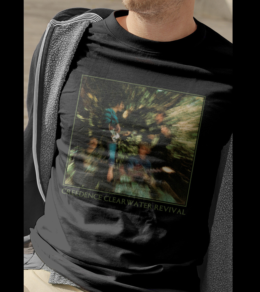 Creedence Clearwater Revival Band Members Blurred Forest Photo T-Shirt