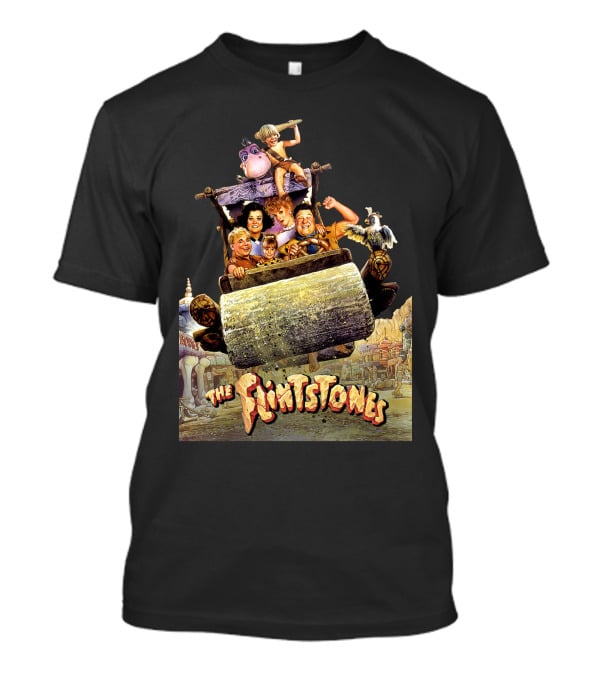 The Flintstones Movie Iconic Car Scene With Fred Wilma And Friends T-Shirt