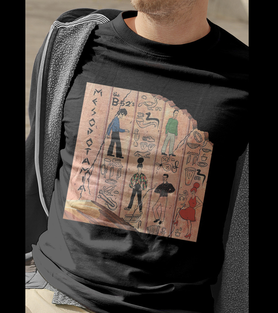 The B-52'S Mesopotamia Album Art With Band Members And Hieroglyphics T-Shirt