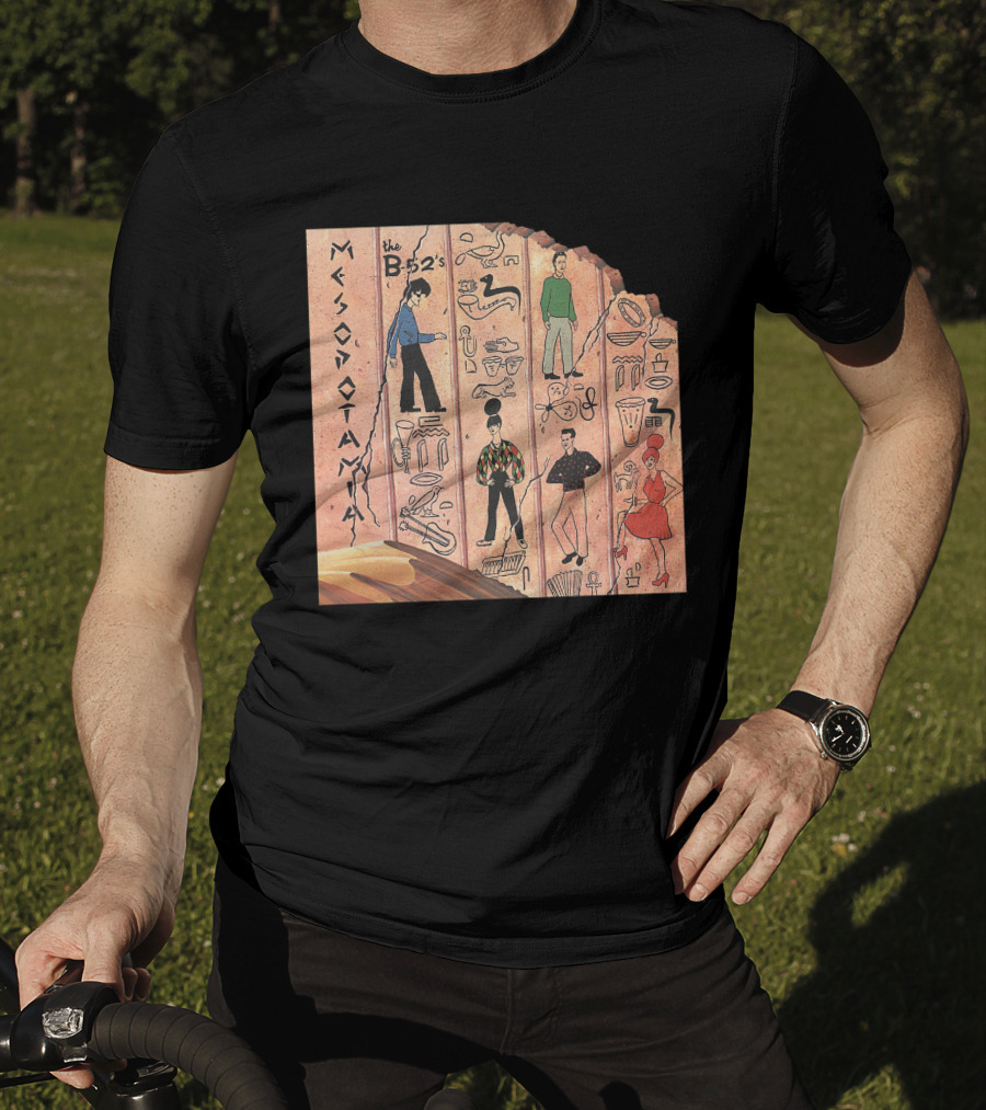 The B-52'S Mesopotamia Album Art With Band Members And Hieroglyphics T-Shirt