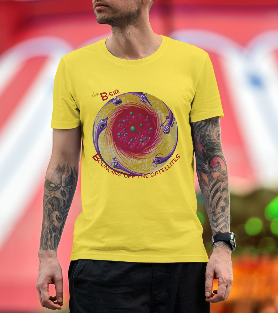 The B52'S Bouncing Off The Satellites Alien Cartoon Orbit T-Shirt