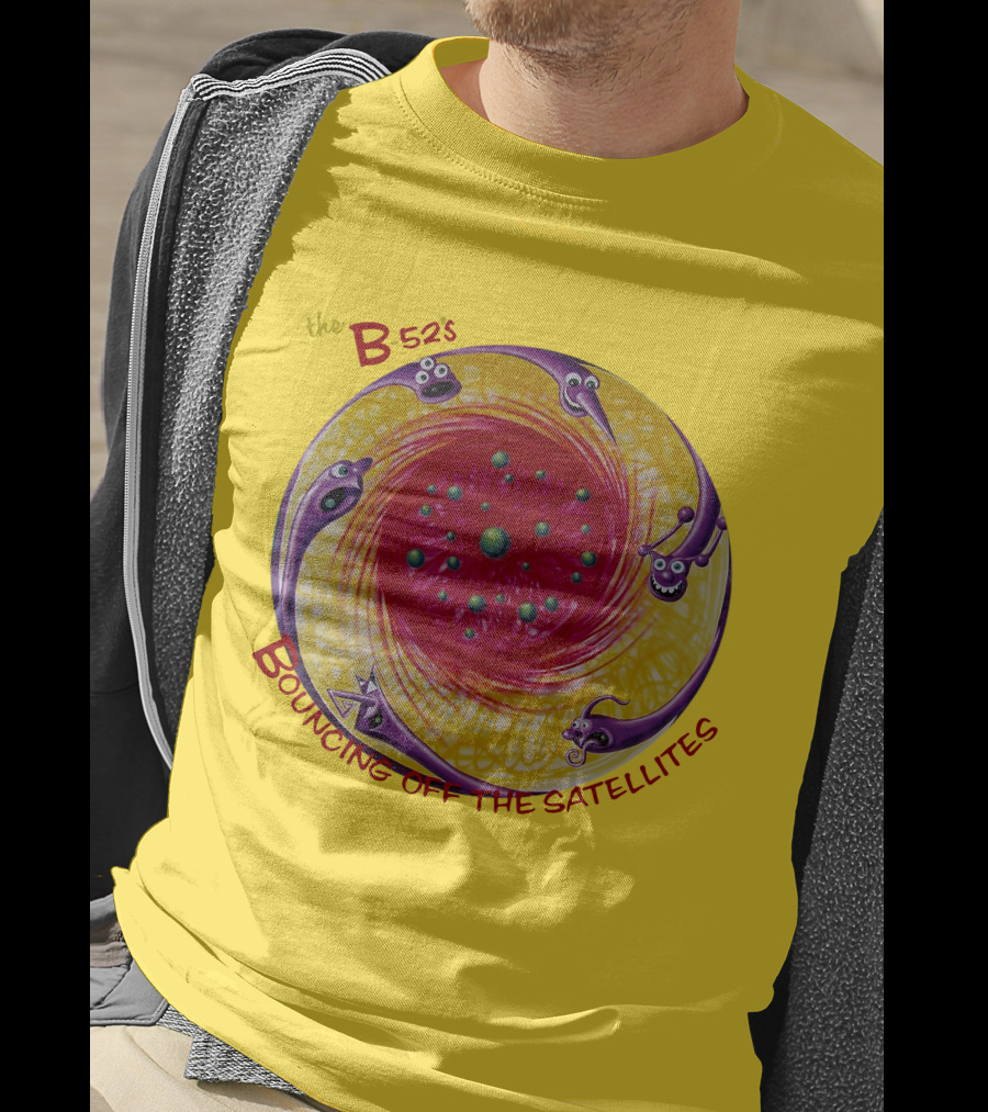 The B52'S Bouncing Off The Satellites Alien Cartoon Orbit T-Shirt