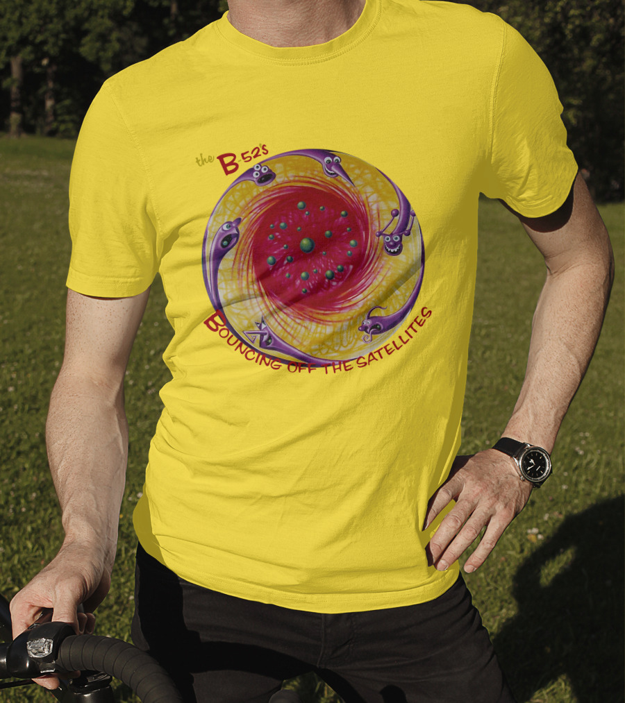 The B52'S Bouncing Off The Satellites Alien Cartoon Orbit T-Shirt