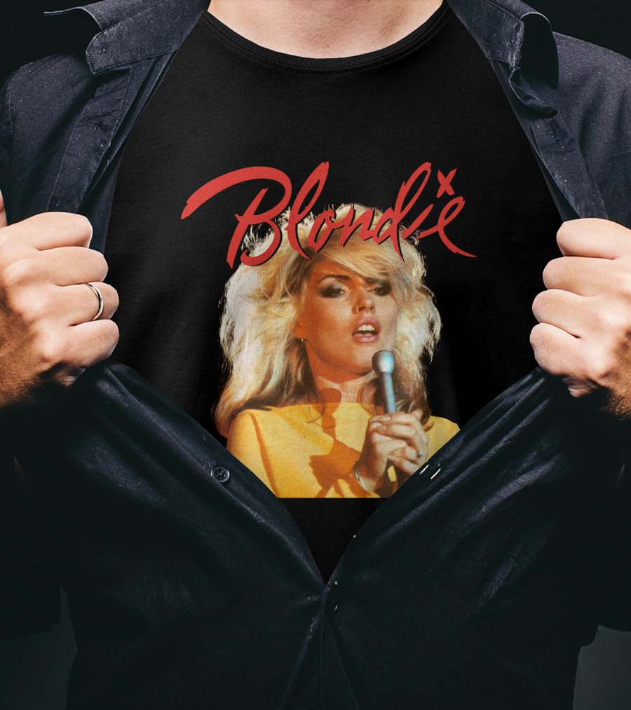 Blondie Debbie Harry Mic Performance 1980S Retro Style T-Shirt