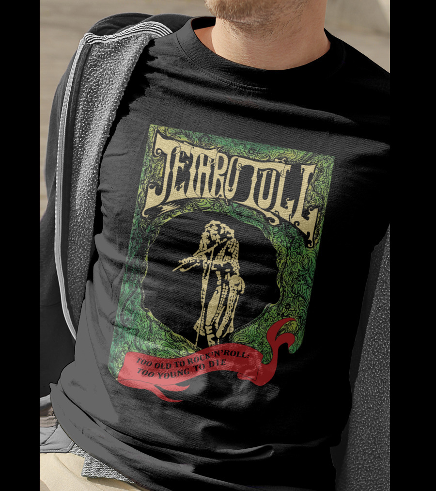 Jethro Tull Too Old To Rock 'N' Roll: Too Young To Die Vintage Style T-Shirt