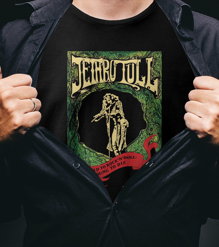 Jethro Tull Too Old To Rock 'N' Roll: Too Young To Die Vintage Style T-Shirt