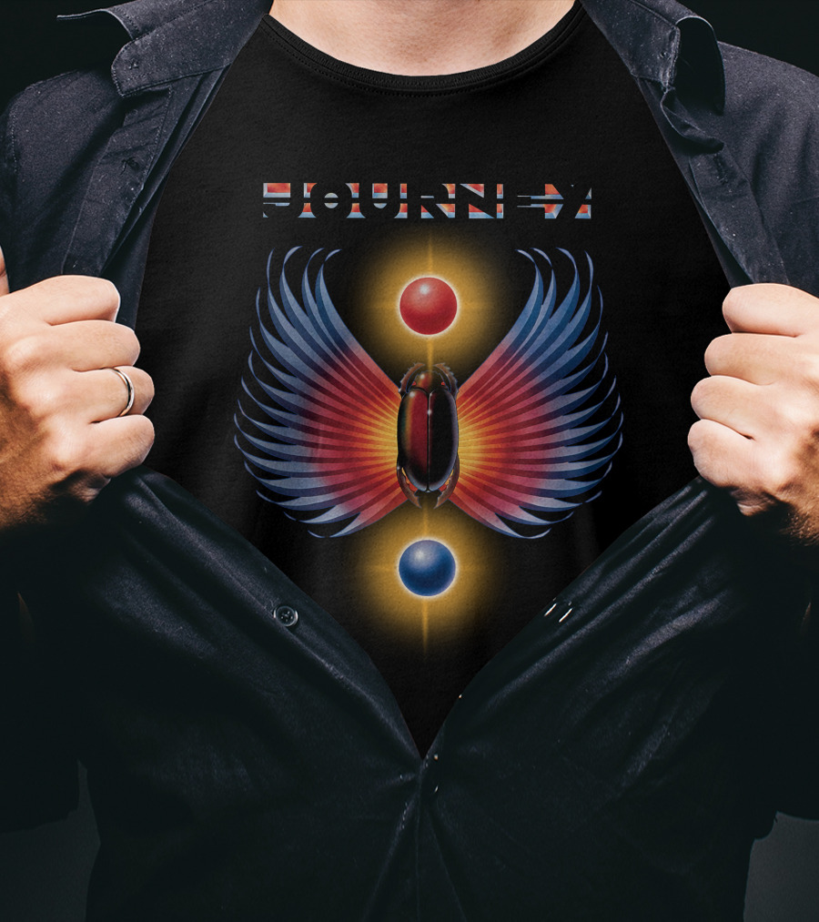 Journey 94 Scarab With Red And Blue Spheres And Winged T-Shirt