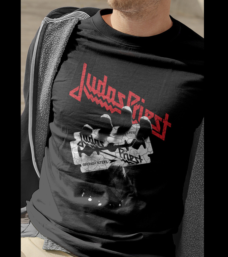 Judas Priest British Steel Razor Blade And Fist T-Shirt