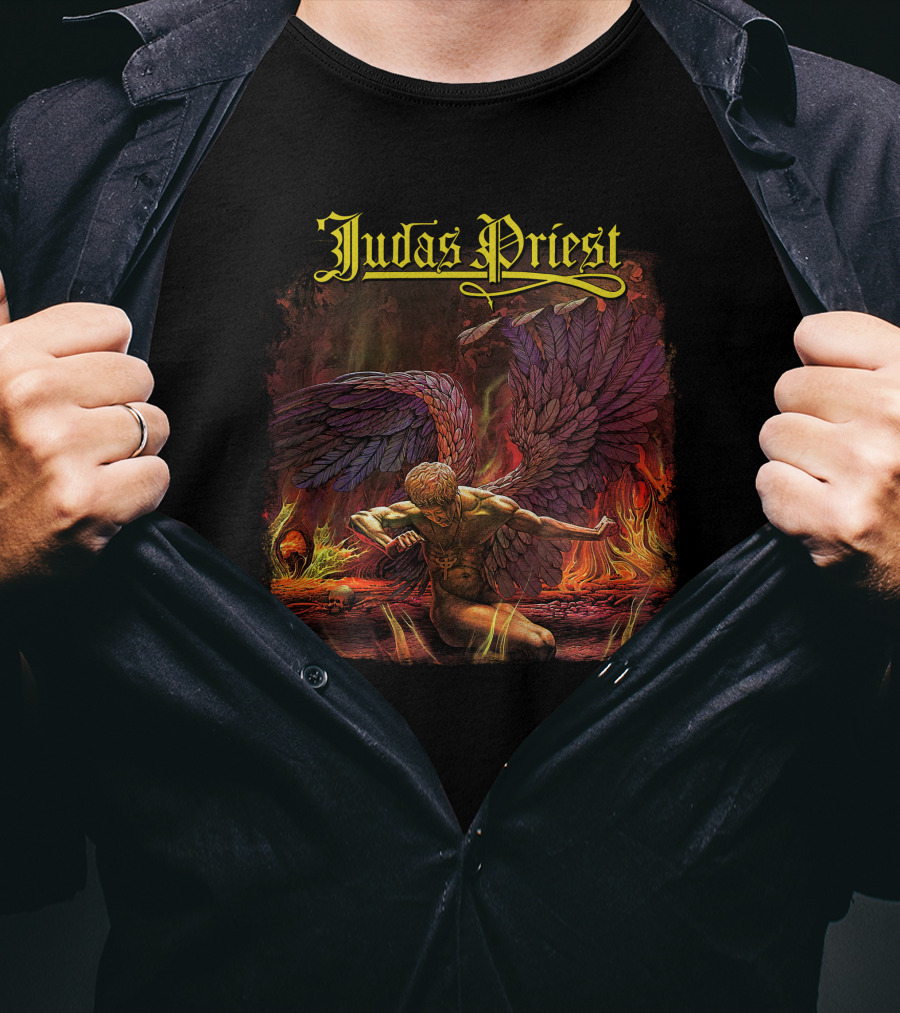 Judas Priest Angel Falling In Flames T-Shirt