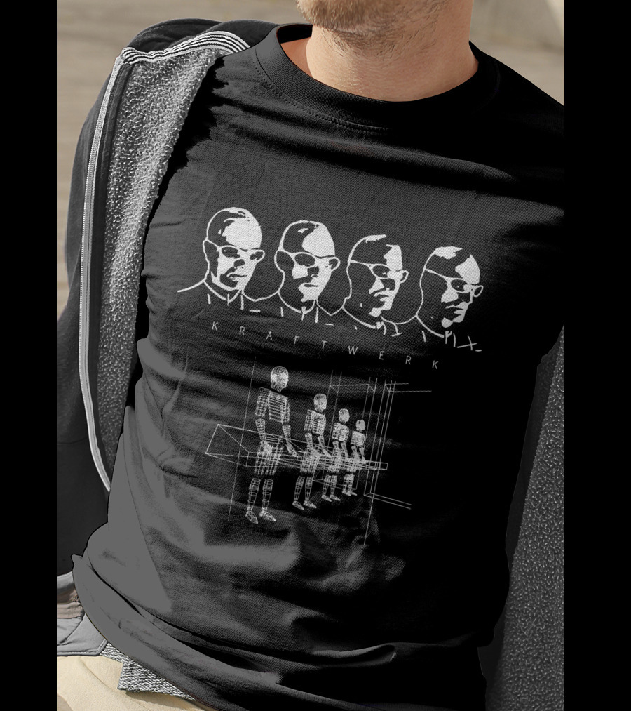 Kraftwerk Band Members With Computer World Virtual Figures T-Shirt