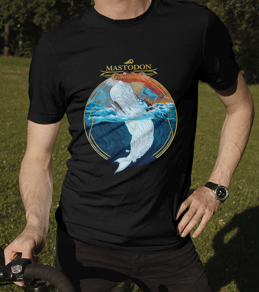 Mastodon Leviathan Moby Dick Whale Sea Battle T-Shirt