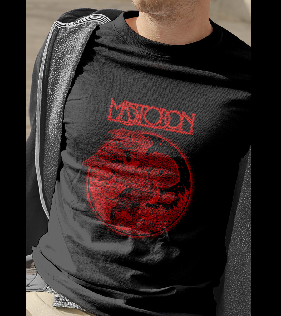 Mastodon Red Intricate Dragon And Eagle T-Shirt