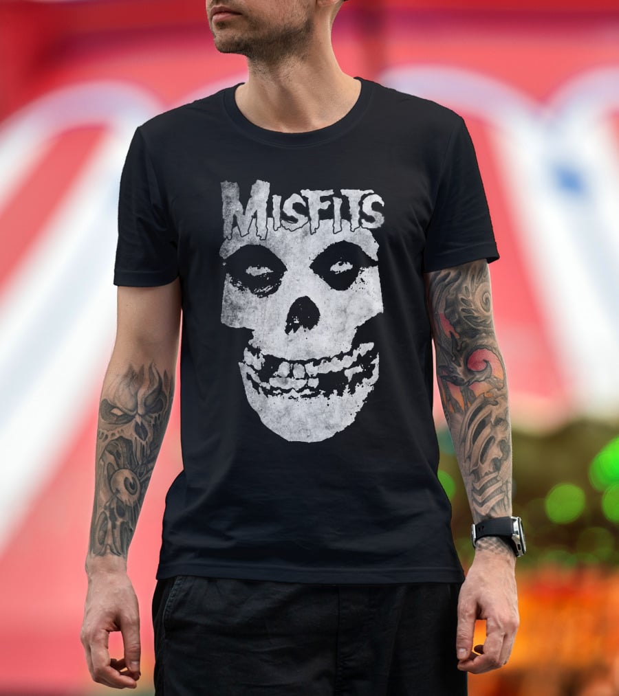 Misfits Skull Logo Black And White Classic T-Shirt