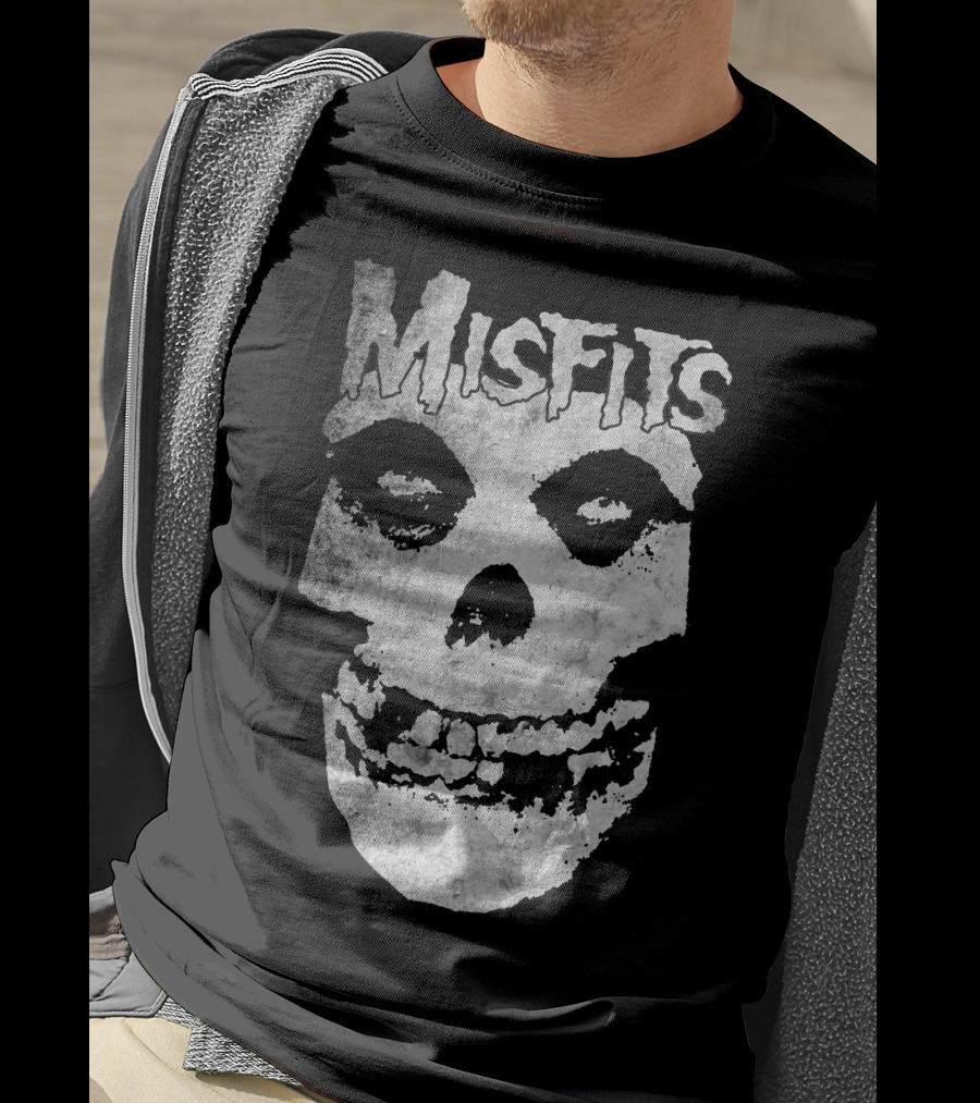 Misfits Skull Logo Black And White Classic T-Shirt