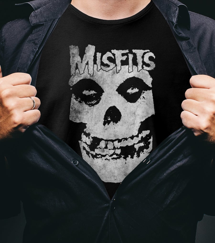 Misfits Skull Logo Black And White Classic T-Shirt