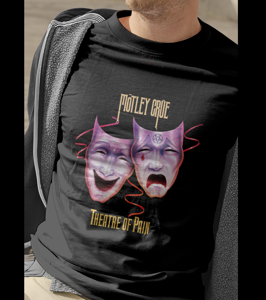 Mötley Crüe Theatre Of Pain Comedy And Tragedy Masks T-Shirt