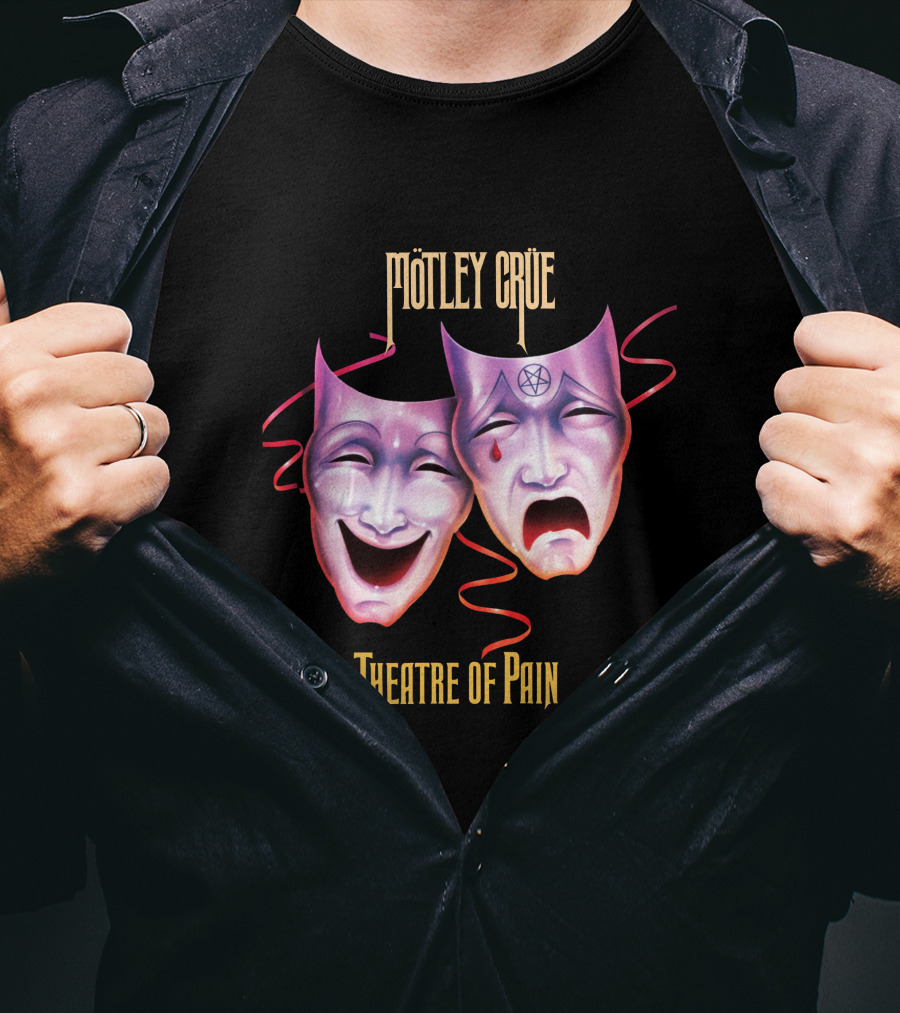 Mötley Crüe Theatre Of Pain Comedy And Tragedy Masks T-Shirt