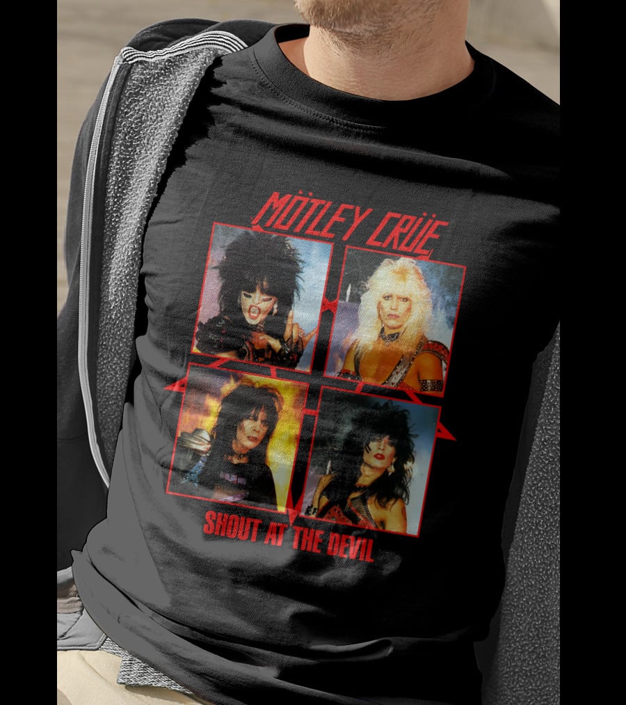Mötley Crüe Shout At The Devil Album Cover Art Band Members T-Shirt